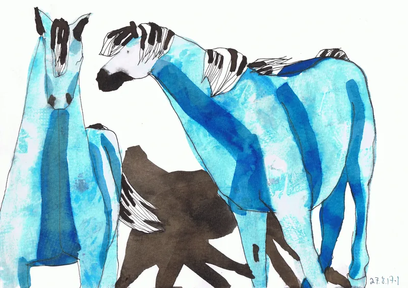 Caballos azules