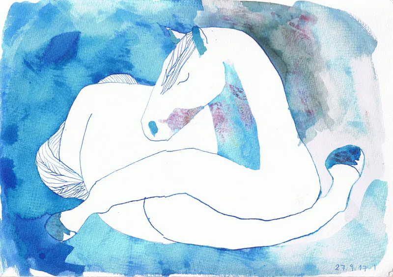 Azul acostado